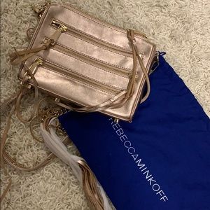 Rebecca Minkoff Rose Gold/gold chain zip bag